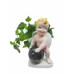 Rare Vintage Napco Bowling Baby Ceramic Planter
